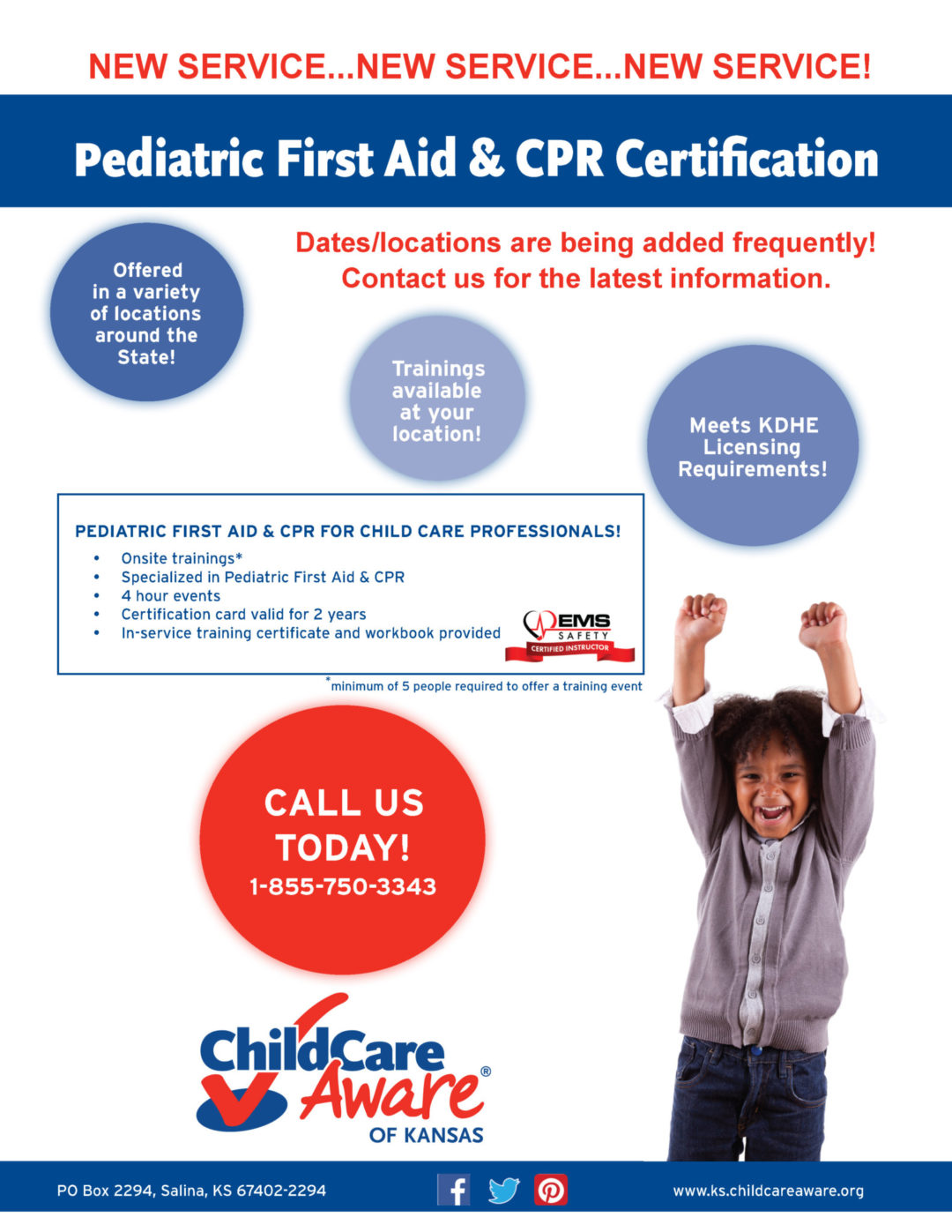NOW OFFERING PEDIATRIC FIRST AID & CPR Child Care Aware of Kansas
